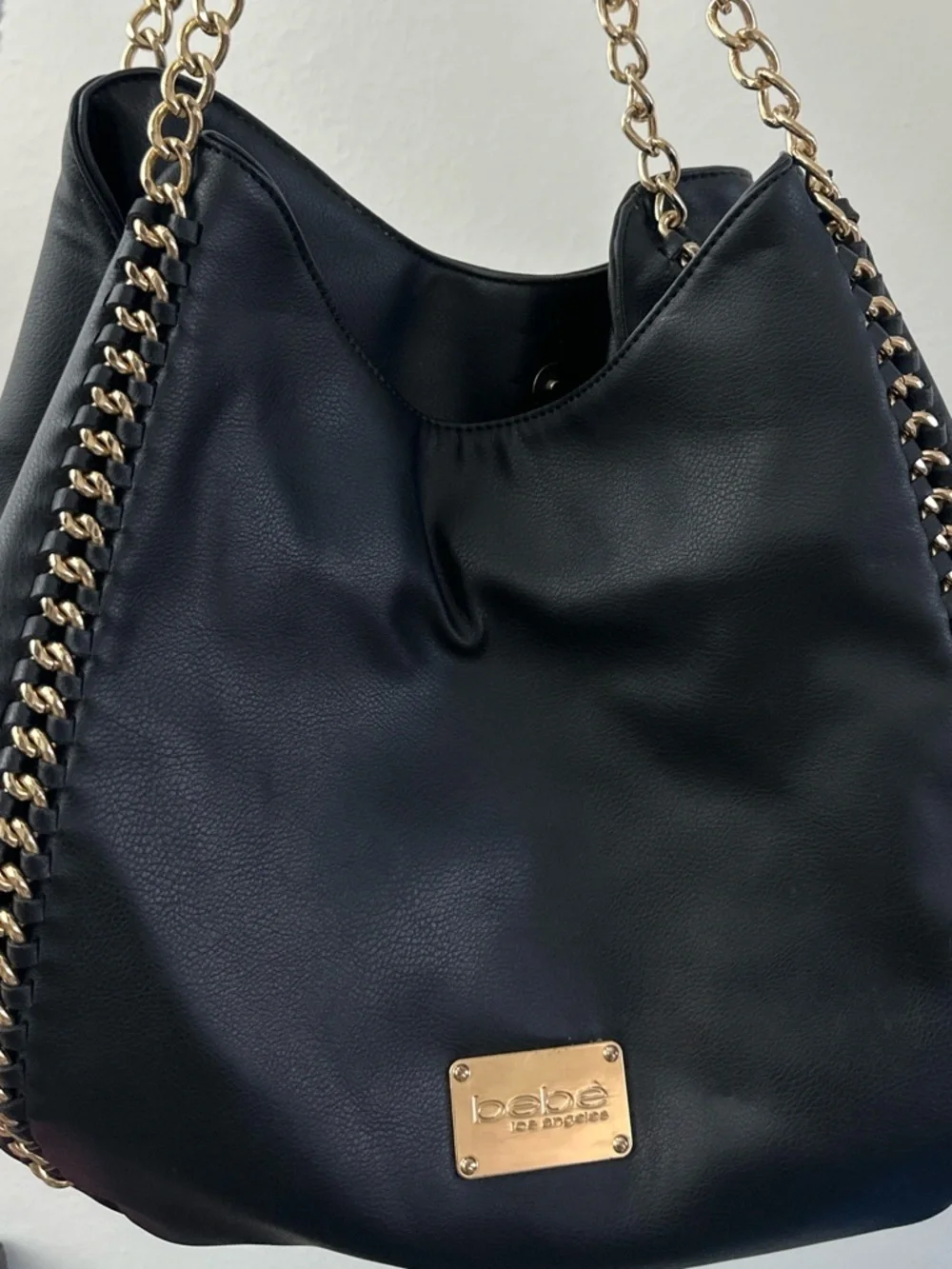Bebe Colette Triple Entry Black Hobo Bag